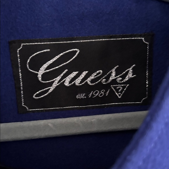 Guess Women's Royal Blue wool Pea Coat L - Picture 2 of 12